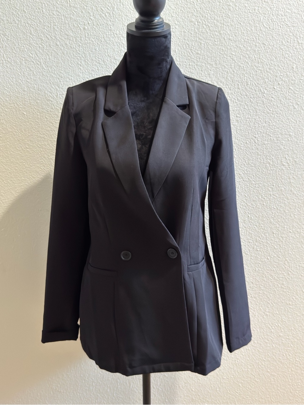 Black Double-Breasted Women’s Blazer Jacket